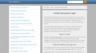 Firefly homework login - was-order.ga