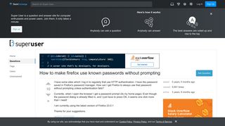 How to make firefox use known passwords without prompting - Super User