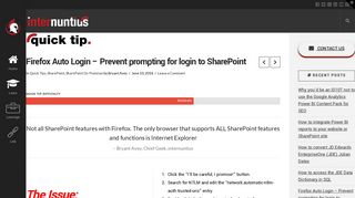 Firefox Auto Login – Prevent prompting for login to SharePoint ...