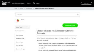 Change primary email address on Firefox Accounts | Firefox Help
