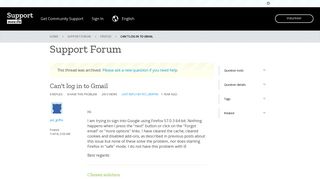 Can't log in to Gmail | Firefox Support Forum | Mozilla Support