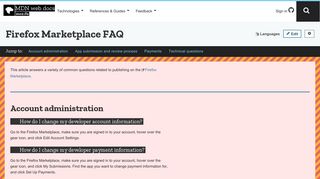 Firefox Marketplace FAQ - Archive of obsolete content | MDN