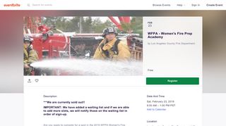 WFPA - Women's Fire Prep Academy Tickets, Sat, Feb 23, 2019 at 8 ...