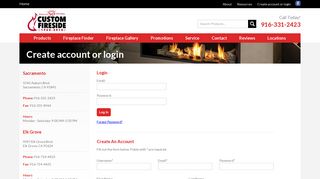 Create account or login - Custom Fireside