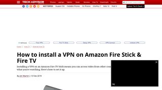 How to install a VPN on Amazon Fire Stick & Fire TV - Tech Advisor