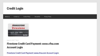 Firestone Credit Card Payment: www.cfna.com Account Login