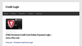 CFNA Firestone Credit Card Online Payment Login – www.cfna.com