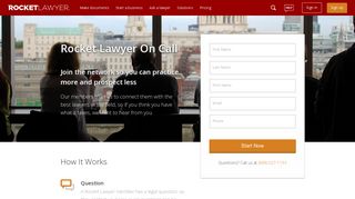 On Call Sign up - Legal Marketing for Attorneys - Rocket Lawyer