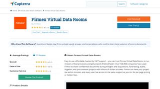 Firmex Virtual Data Rooms Reviews and Pricing - 2019 - Capterra