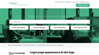 Login page appearance & site logo – Firmex Knowledge Base