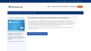 Express Payments to First Access Card