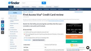 First Access Visa Card review | finder.com