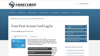 How To Log In To Your First Access Card