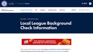 Local League Background Check Information - Little League