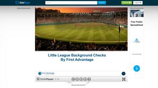 1 Little League Background Checks By First Advantage. - ppt download