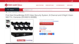 First Alert DCA8810-560BB SmartBridge 8-Channel DVR Video ...