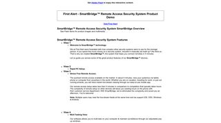 First Alert - SmartBridge™ Remote Access Security System Product ...