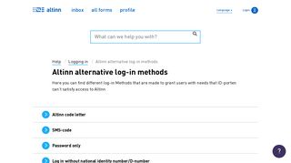 Altinn - Altinn alternative log-in methods