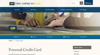 Credit Cards - First American Bank