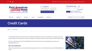 Credit Cards | Apply Online at First American Bank and Trust