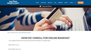 Online Banking Enrollment - America First Credit Union