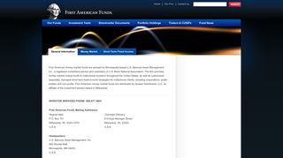First American Funds: General Contact Information
