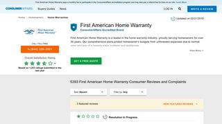 First American Home Warranty - ConsumerAffairs.com