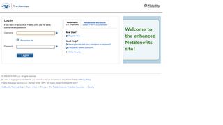 NetBenefits Login Page - First American - Fidelity Investments