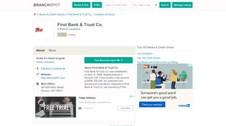 First Bank & Trust Co. - 9 Locations, Hours, Phone Numbers …