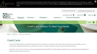 Security First Bank | Credit Cards - Choose from Multiple Options