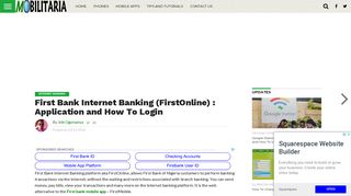 First Bank Internet Banking (FirstOnline) : Application and How To ...
