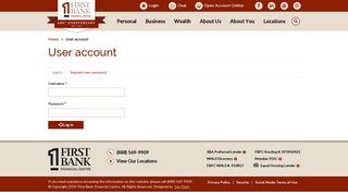 User account | First Bank Financial Centre