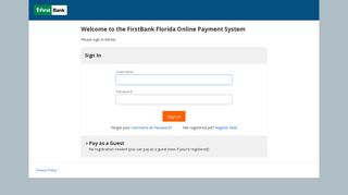 the FirstBank Florida Online Payment System - Sign In