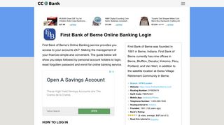 First Bank of Berne Online Banking Login - CC Bank
