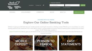 Online Banking and Mobile Banking | Bank of Tennessee
