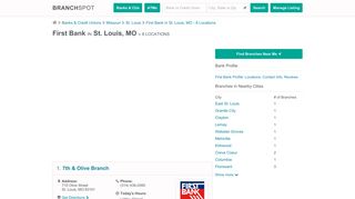 First Bank - St. Louis, MO (8 Branch Locations) - Branchspot