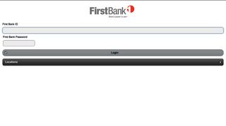 First Bank: Login