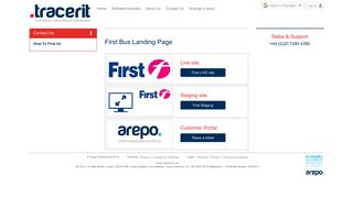 First Bus landing page - Tracerit