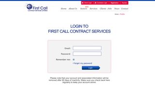 Candidate Login - First Call Contract Services