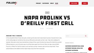 NAPA ProLink Vs O'Reilly First Call: Comparing Online Catalogs