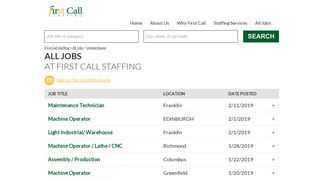 ALL JOBS AT FIRST CALL STAFFING - Jobs.net