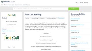 Work at First Call Staffing | CareerBuilder