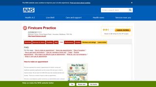 FAQ - Firstcare Practice - NHS
