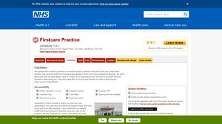 Facilities - Firstcare Practice - NHS