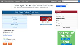 First Castle Federal Credit Union - Covington, LA - Credit Unions Online
