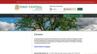 Employment - Careers | First Central State Bank