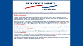 Online Information - First Choice America