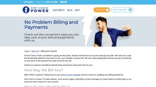 Billing and Payment for Your Account | First Choice Power