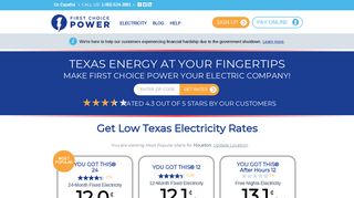 First Choice Power: Texas Electric Company - Prepaid Lights TX