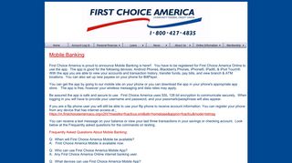 Mobile Banking at First Choice America